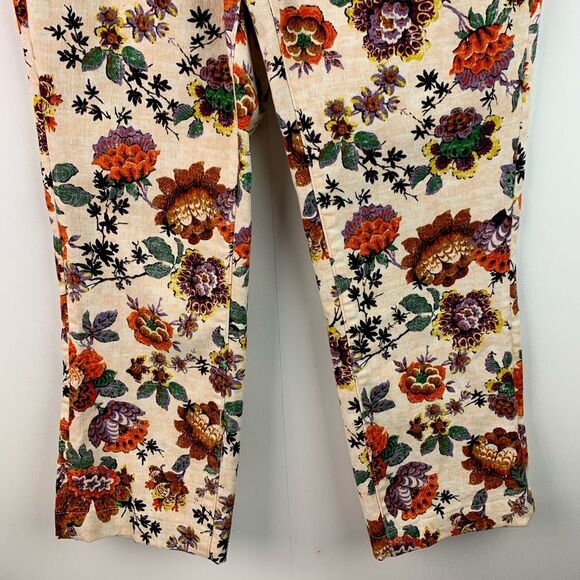Anthropologie Pilcro High Rise Cropped Cigarette Floral 5-Pocket Jeans Size 28 - Picture 4 of 12